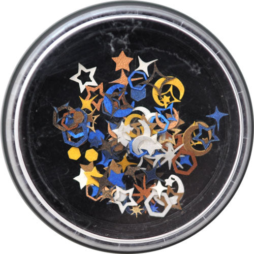 宇宙 ギャラクシー 星 木製 メタルパーツ ネイルジュエリー ネイルパーツ ( カラフル ) 超薄型メタルパーツ 80枚入 フラットメタルパーツ |ジェルネイル ネイル パーツ ネイル用品 ジェル メタル ネイルアート  ジュエリーネイル 星 スター デコ用品 ネイル工房