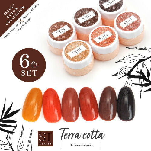 Select color STシリーズ TerraCotta シアー テラコッタ ブラウン  えんじ カラージェル ジェルネイル セレクトカラージェル | カラー ポリッシュ ネイルジェル アートジェル ジェルネイル用品 爪 カラージェルネイル ジェルネイルアート ネイル工房 にわちゃん