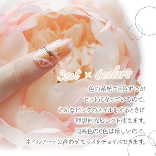 THEラメ 超微粒子ver. 同系色で6色ずつ ラメ6色セット 輝きを引き出す細かさ パウダー ラメ ホログラム セット | ネイル ジェルネイル ラメグリッター グリッター パーツ ネイルパーツ ネイル用品 ジェル ネイルアート ネイルジュエリー ネイル工房