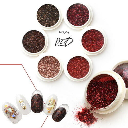 THEラメ 同系色で6色ずつ ラメ6色セット 輝きを引き出す細かさ