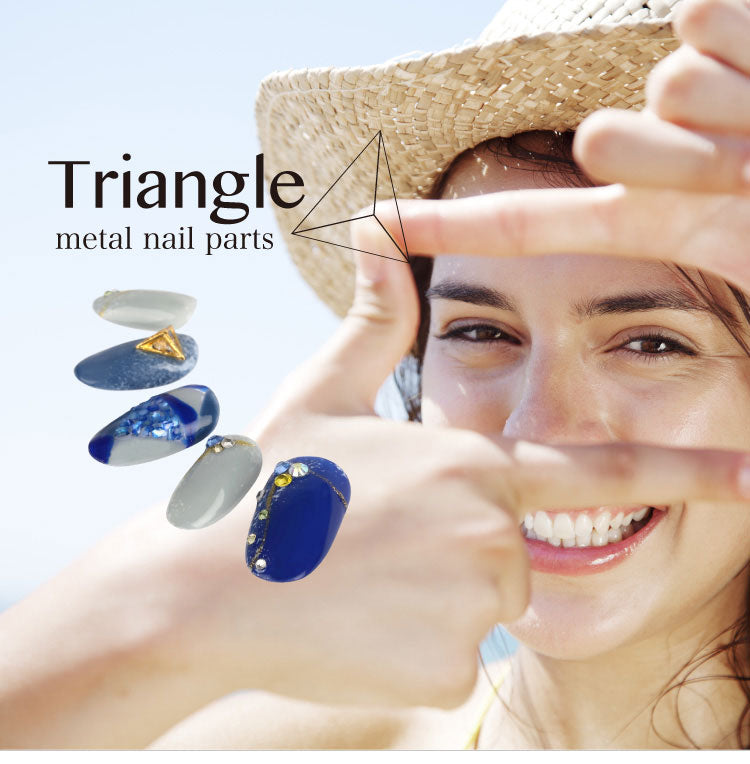 メタルパーツ★ピラミッドフレーム！ジェルネイルへの埋め込みOK♪三角形メタルパーツ5個入 / ゴールドorシルバー 【ネイルアート】|メタル ネイル パーツ ジェルネイル ネイル用品 ネイルパーツ ジェル ゴールドパーツ ネイル工房